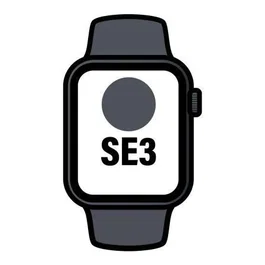 Apple Watch SE 3 GPS 44mm Medianoche Correa Deportiva Negra S/M